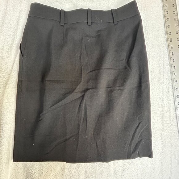 Brooks Brothers Petite Womens Black Wool Silk Blend Pencil Skirt Size 6P Stretch - Picture 2 of 8